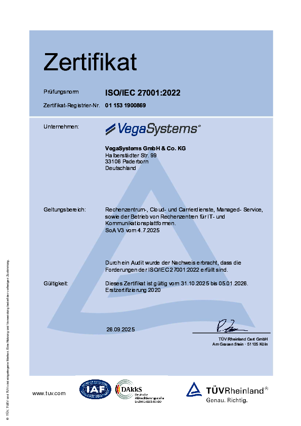 ISO 27001 Zertifikat (Deutsch) ISO 27001 Zertifikat (Deutsch)