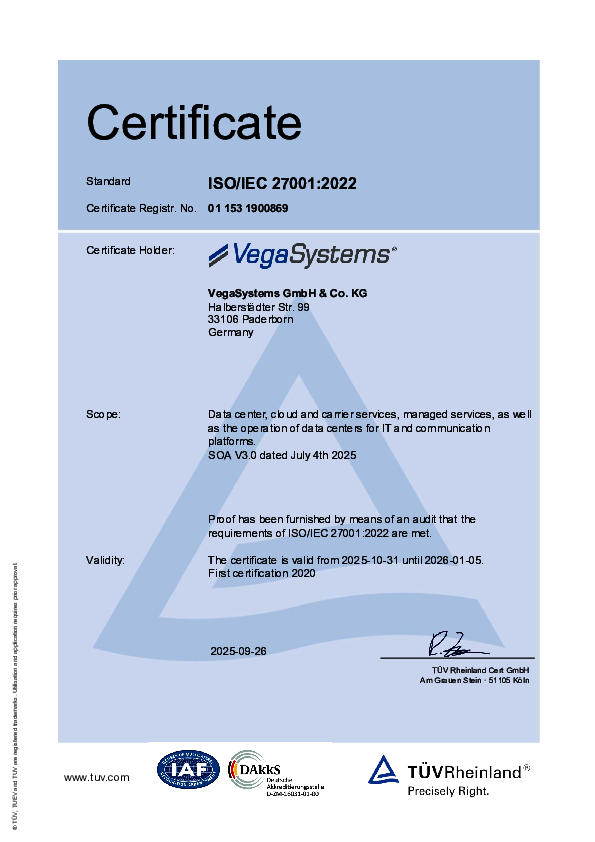 ISO 27001 Zertifikat (English) ISO 27001 Zertifikat (English)